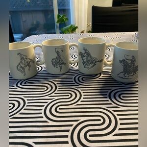 Vintage Marlboro Western cowboy Mugs NIB set of four